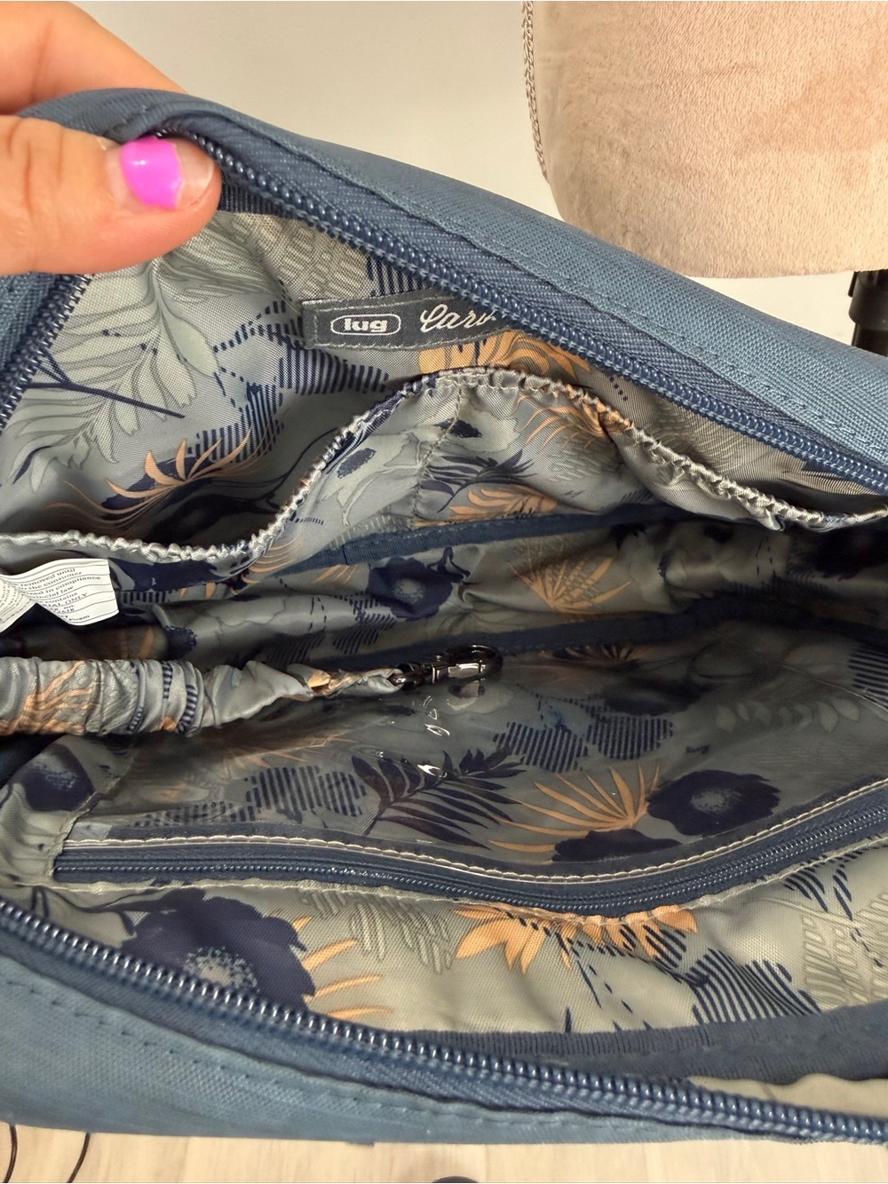 lug Quilted Navy Blue Crossbody Bag - Picture 6 of 6